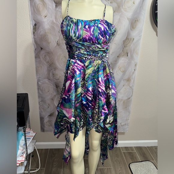 Steppin out Vintage high low party dress size7/8 Multi color - Picture 10 of 13